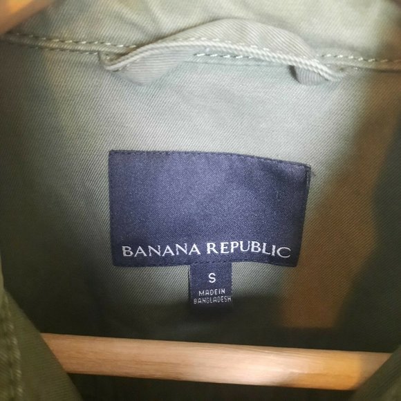 Banana Republic Army Green Eyelet Trim Utility Safari Cargo Jacket Womens Small - Picture 5 of 10